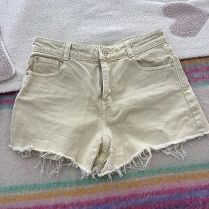 Yellow Zara denim shorts